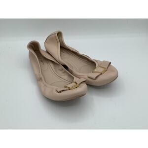Cole Haan Flats Light Beige Size 9 Bow Gold Accent